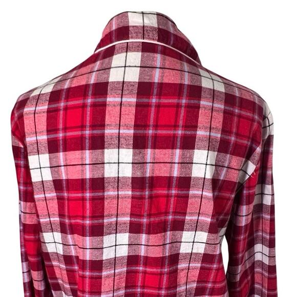 J.Crew women’s size medium plaid Flannel long sleeve button front pajama top - Picture 4 of 7